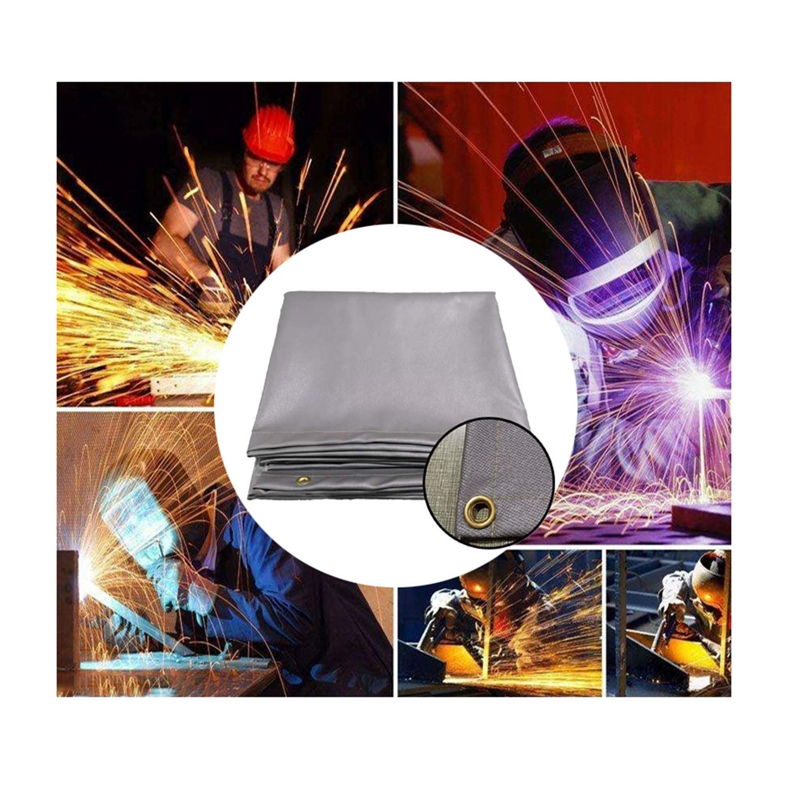 Fiberglass Welding Blanket - Heavy Duty Fire Retardant Thermal Insulation Cover (2x2m, Gray) - Heat Resistant Welding Shield for Metalworking, DIY Projects & Fire Safety Protection