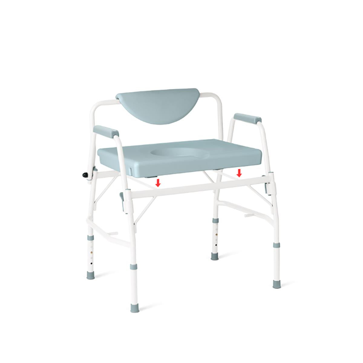 Bariatric Drop Arm Steel Commode - Heavy Duty Toilet Chair for Elderly & Disabled - Home & Hospital Use for Safe Bathroom Assistance