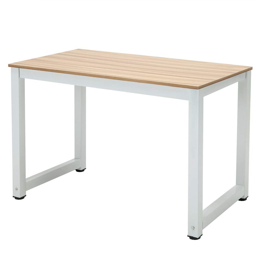 RICA-J 43 Inch Solid Oak Computer Desk - Large Wooden Gaming & Writing Desk for PC, Laptop, Study, Home Office Workstation - Perfect for Gaming Setup, Remote Work & Online Classes (Oak Finish)
