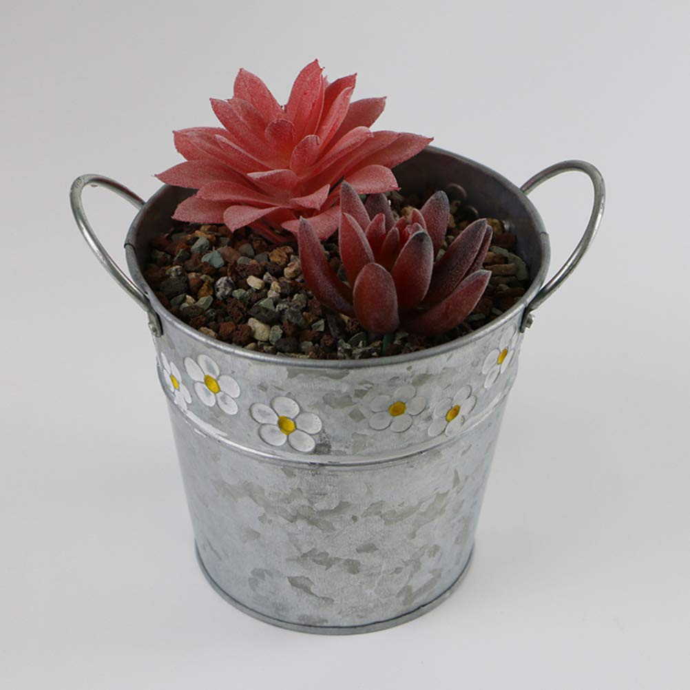 BESPORTBLE Iron Flower Pot - Decorative Plant Pot for Bonsai, Succulents, and Home Gardening - Rustic Metal Bucket for Indoor and Outdoor Decor