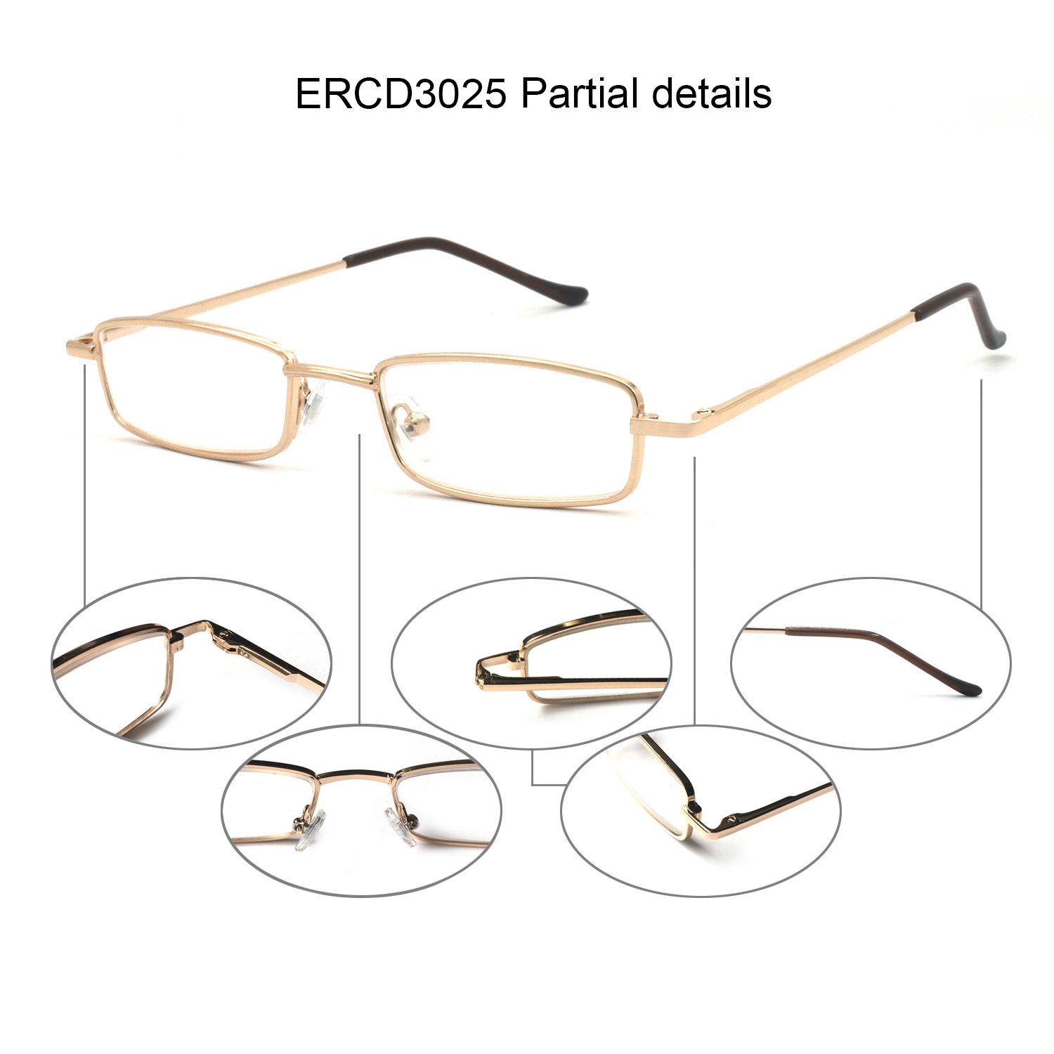 5 Pack Slim Metal Reading Glasses with Tube Case - Lightweight Blue Light Blocking Readers for Men & Women (Multi-Colored) - Perfect for Reading, Computer Use & Office Work