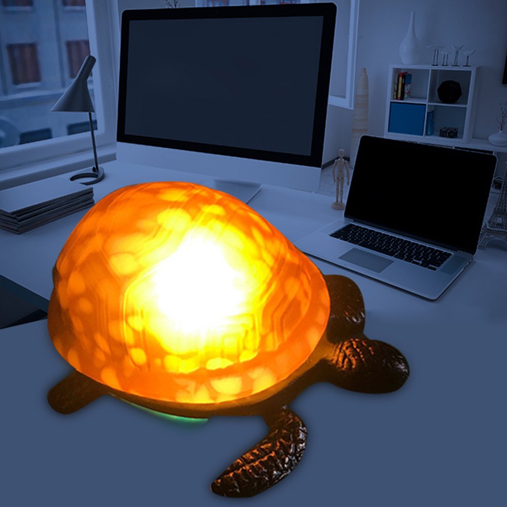 Turtle Shaped Table Lamp - Decorative Brown Night Light for Bedroom, Study & Restaurant | Cozy Ambient Lighting for Home & Office Decor