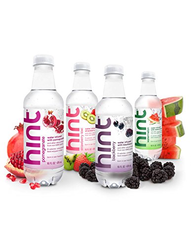 Premium Hint Fruit Infused Water Variety Pack (24 Pack) - 16oz Bottles with Cherry, Watermelon, Pineapple & Blackberry Flavors | Zero Sugar, No Artificial Sweeteners | Perfect for Hydration, Weight Loss & Office Refreshment