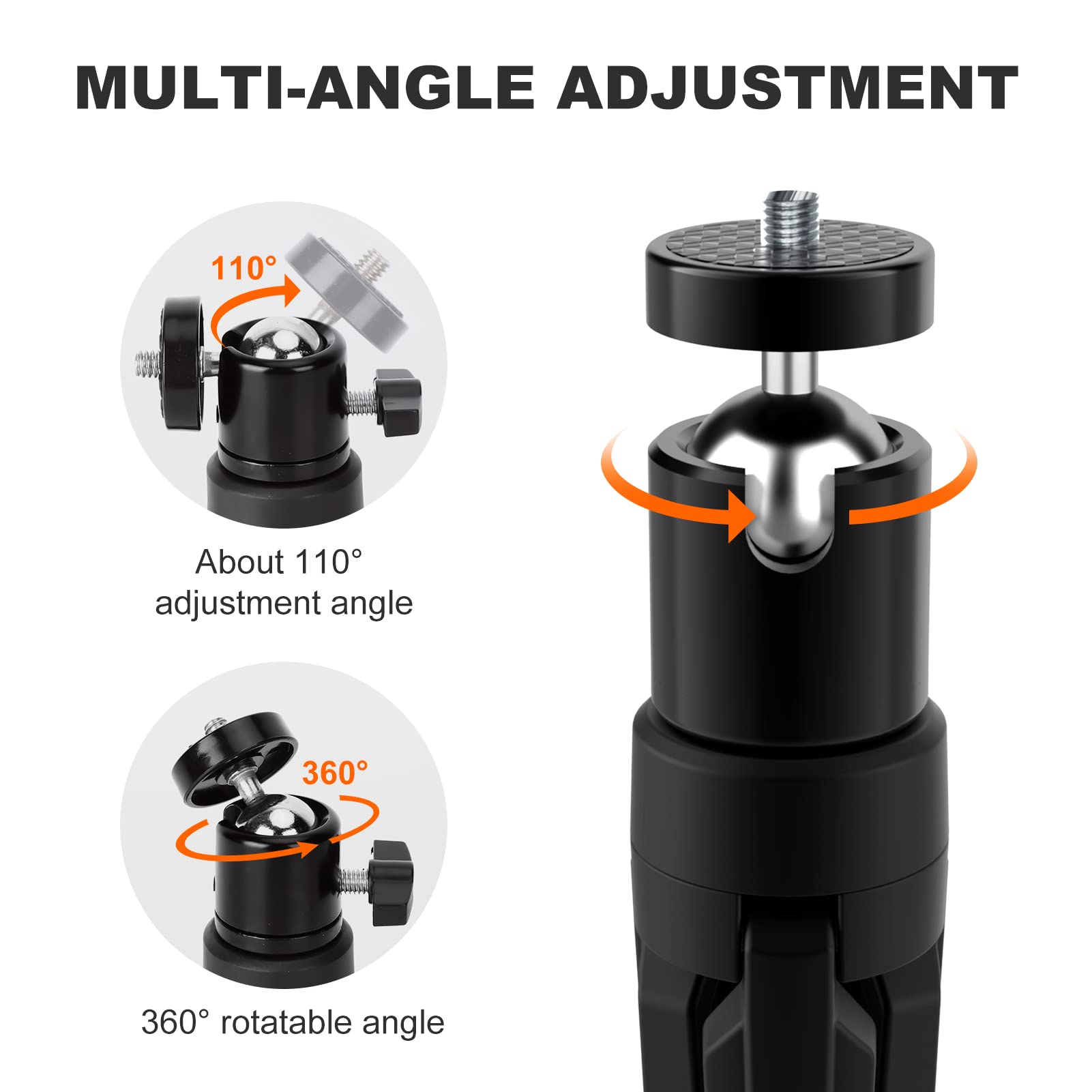 Didbynm 6.3 Inch Mini Projector Tripod Stand - Compact Desktop Tripod with Universal 1/4 Screw & Ballhead - Portable Tripod for Mini Projectors, Cameras, Smooth 4, Osmo Mobile, Vimble 2 - Perfect for Home Theater, Outdoor Movies & Vlogging
