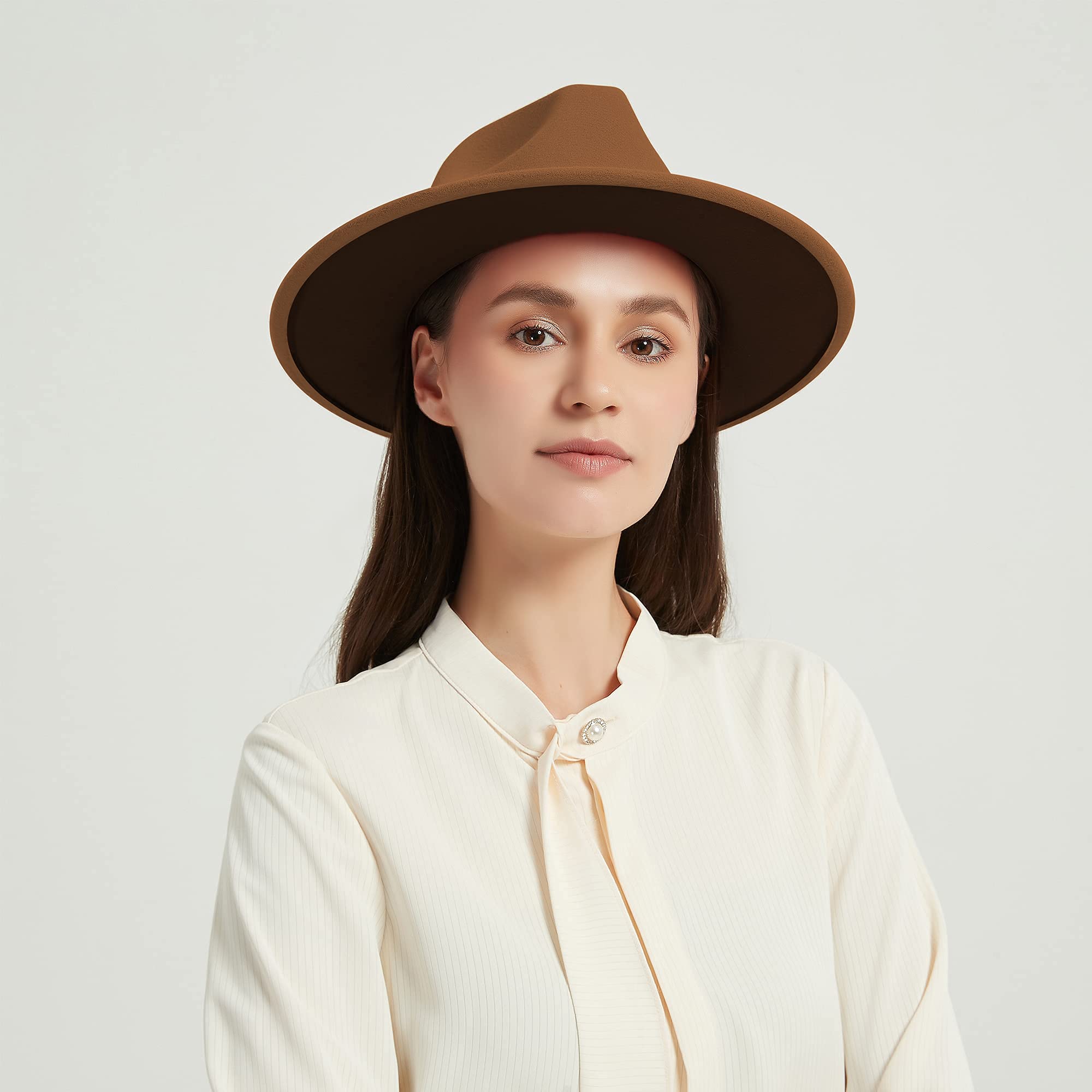 Stylish Fedora Hats for Men & Women - Wide Brim Felt Panama Hat with Belt Buckle - Perfect for Outdoor Events, Weddings & Fashion Accessories