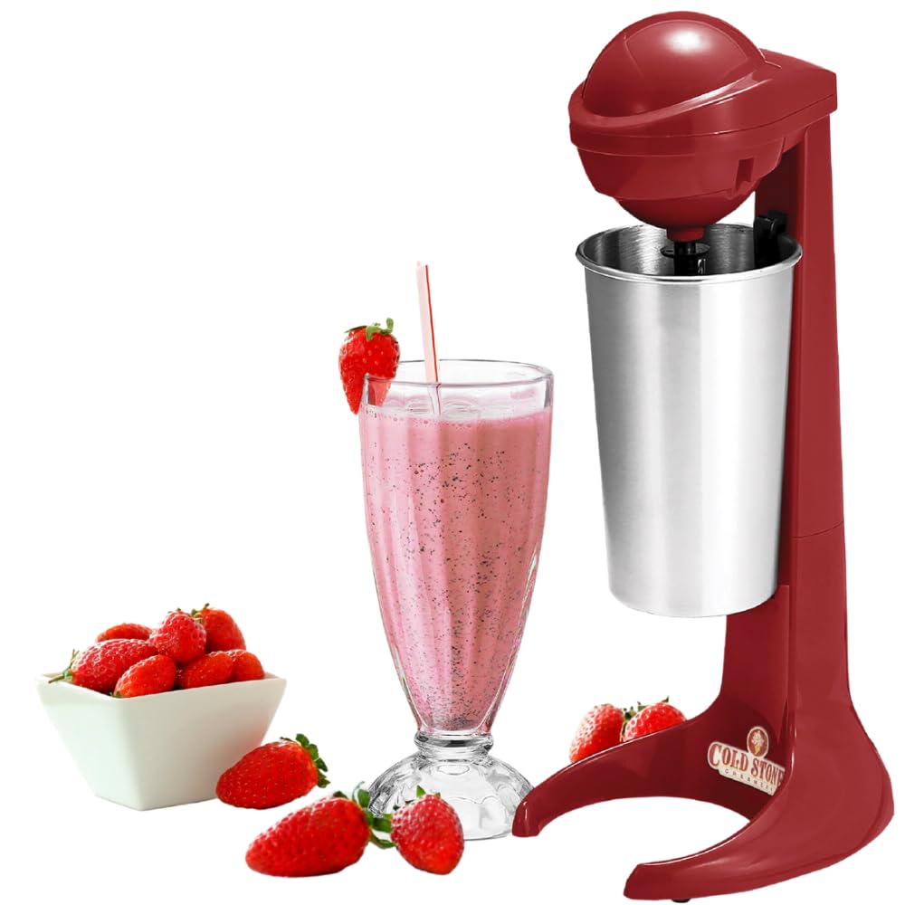 Electric Cold Stone Milkshake Maker with 16oz Stainless Steel Mixing Cup - Professional Frozen Drink & Smoothie Machine for Home, Cafe, and Ice Cream Shop Use