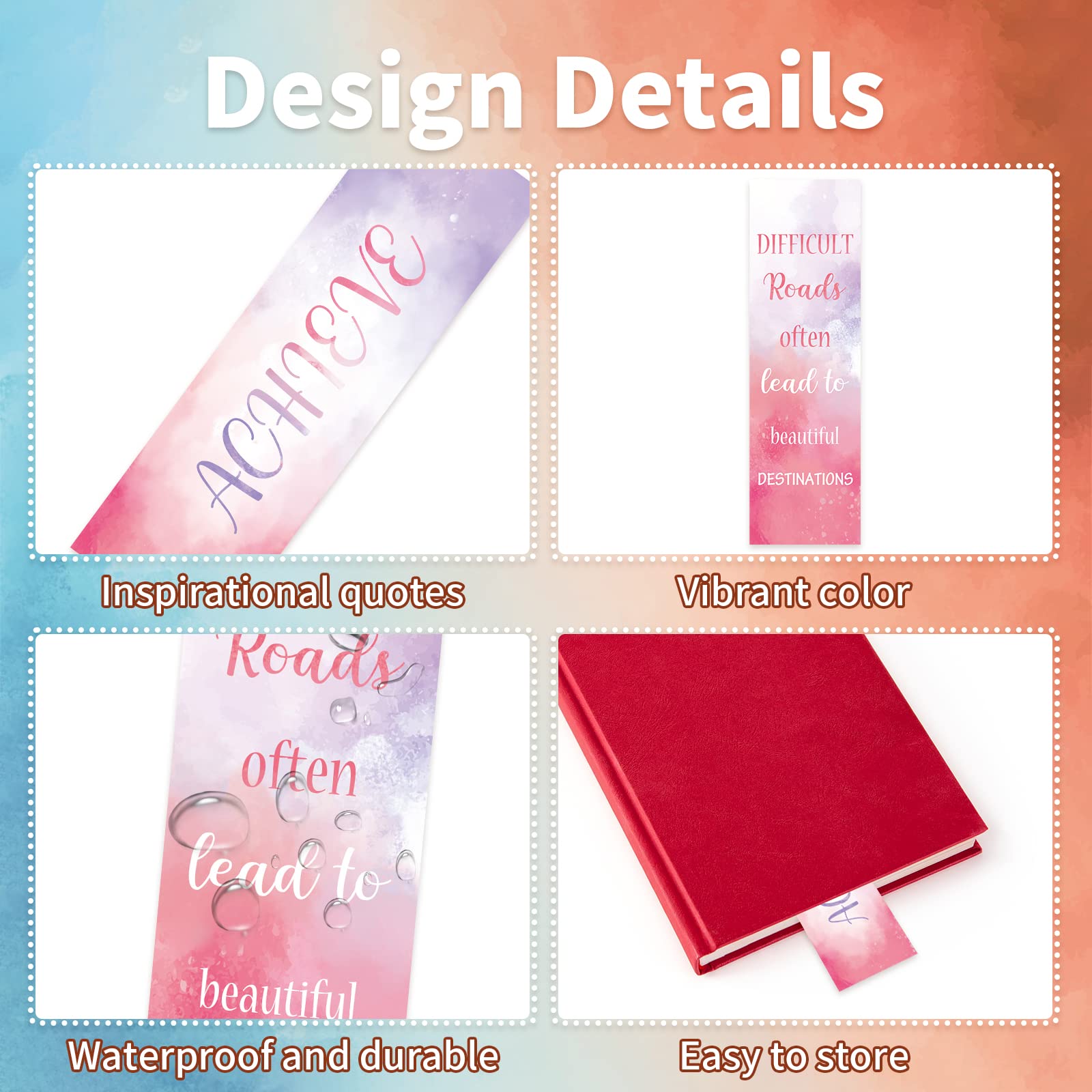 60 PCS Inspirational Bookmarks for Women & Men - 12 Styles Motivational Bookmarks for Kids, Students, Teachers - Bulk Positive Reading Bookmarks for Book Lovers - Perfect for School, Home, Office & Gifts