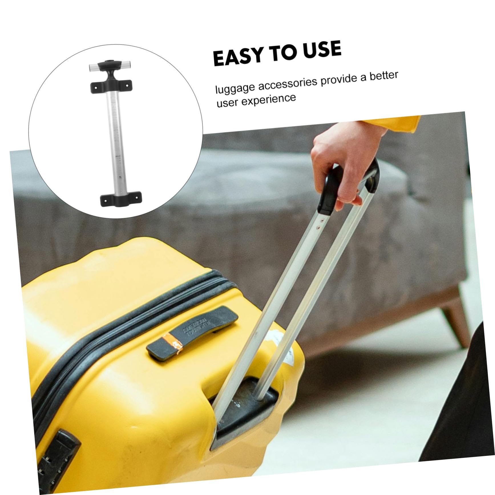 Kisangel 4-Piece Aluminum Luggage Handle Replacement Set - Durable Trolley Case Accessories for Travel Suitcases | Perfect for Business Trips, Vacations & Airport Use