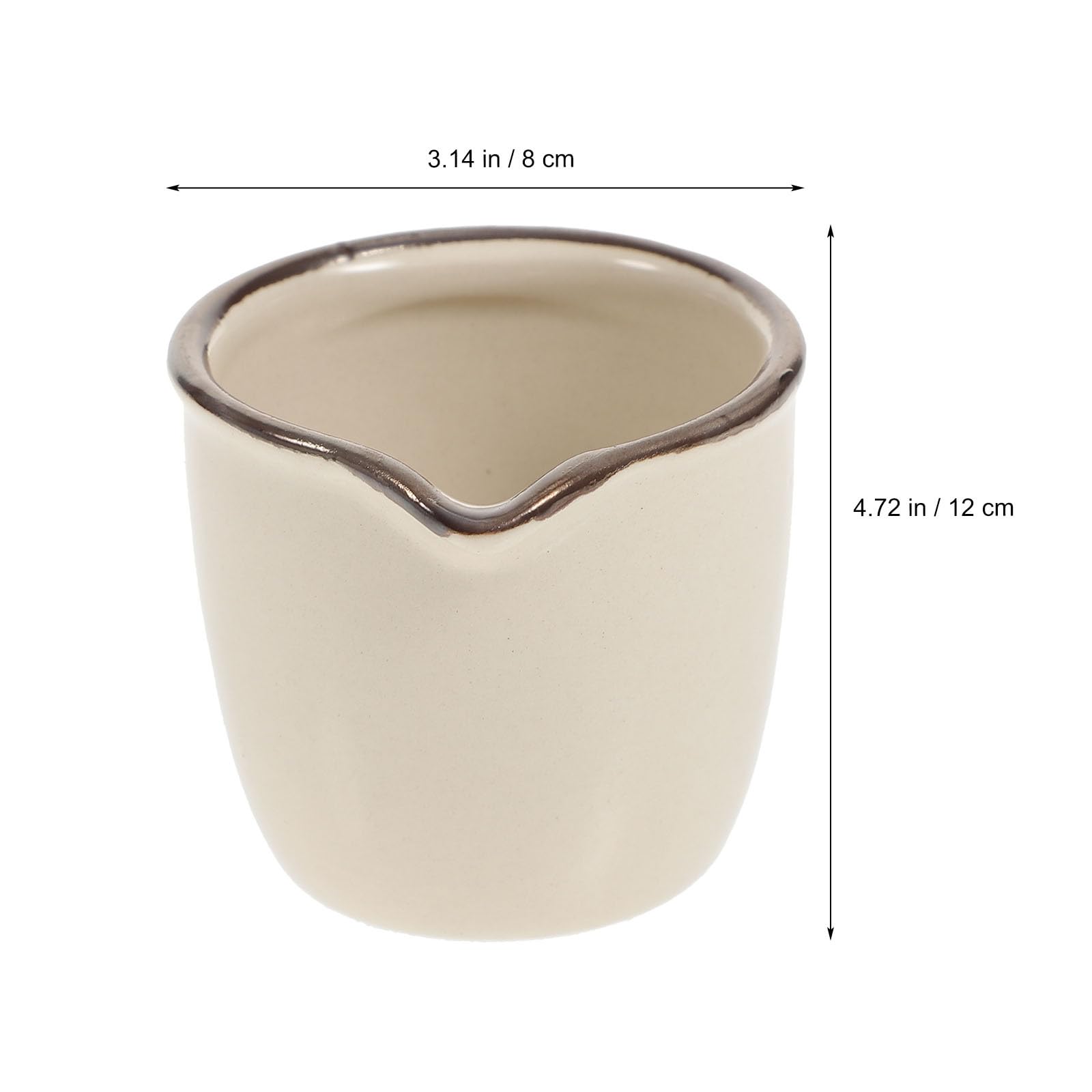 Hemoton 2-Pack 40ml Mini Ceramic Creamer Pitcher - Small Coffee Milk Pouring Cup with Handle, White Espresso Creamer for Home, Cafe & Restaurant | Perfect for Latte Art, Coffee Brewing & Sauce Dipping