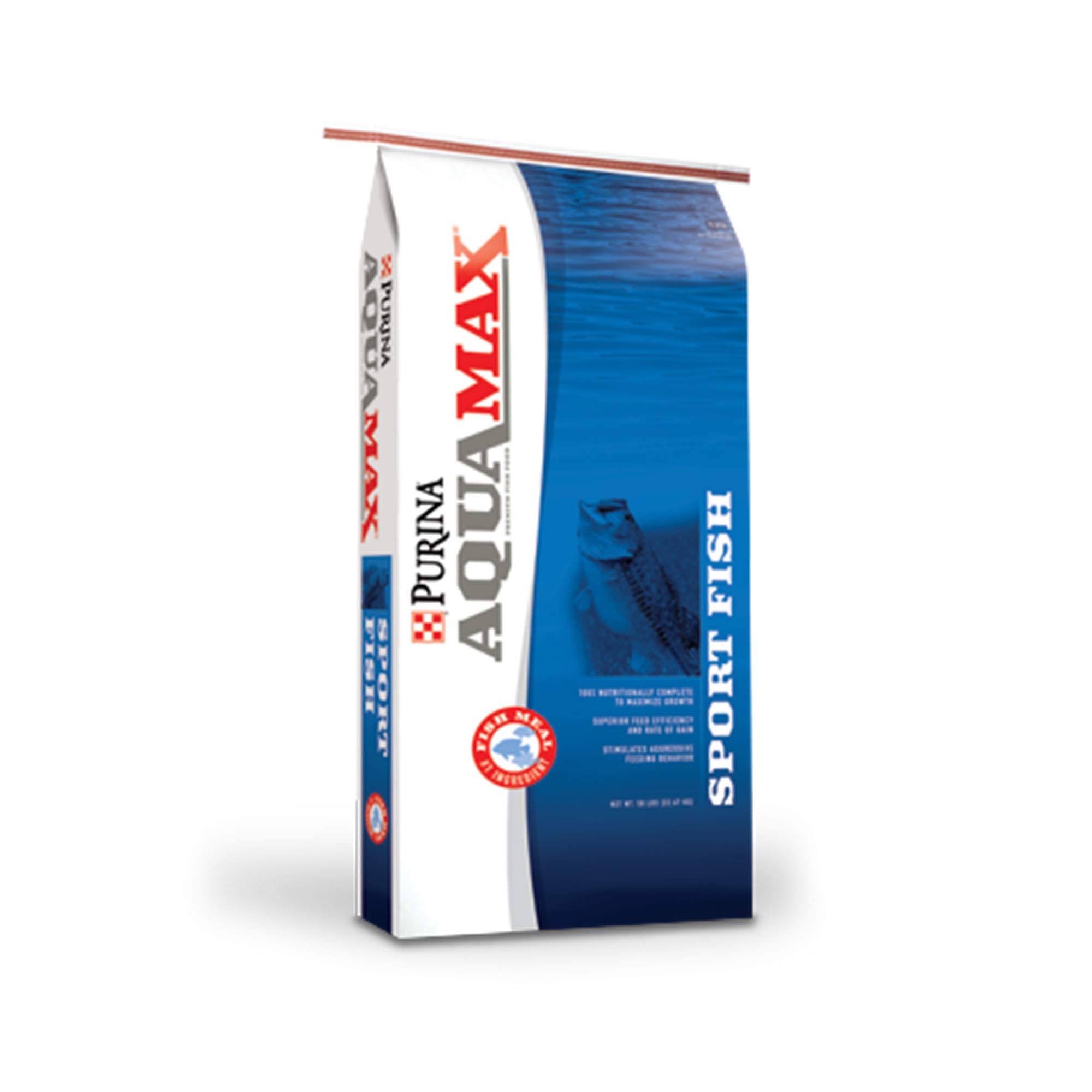 Purina AquaMax Sport Fish 600 Premium Floating Fish Food - 50 lb Bag for Large Sport Fish & Pond Fish - Ideal for Bass, Catfish, Trout & Koi Feeding