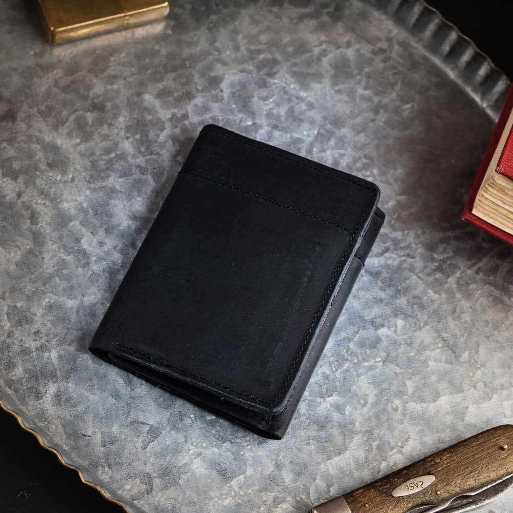 Saranac Premium Trifold Wallet - RFID Blocking Leather Bifold Wallet for Men with Money Clip | Slim Minimalist Design for Everyday Carry, Travel & Business Use