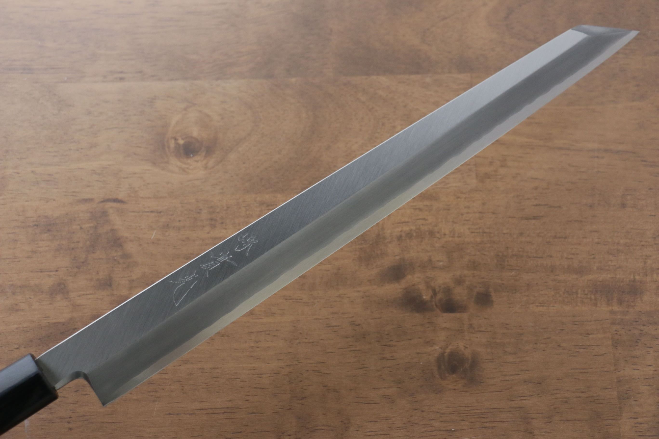 Premium Jikko Silver Steel No.3 Kiritsuke Yanagiba Knife 330mm - Japanese Shitan Handle - Professional Sushi & Sashimi Chef's Knife for Precision Cutting