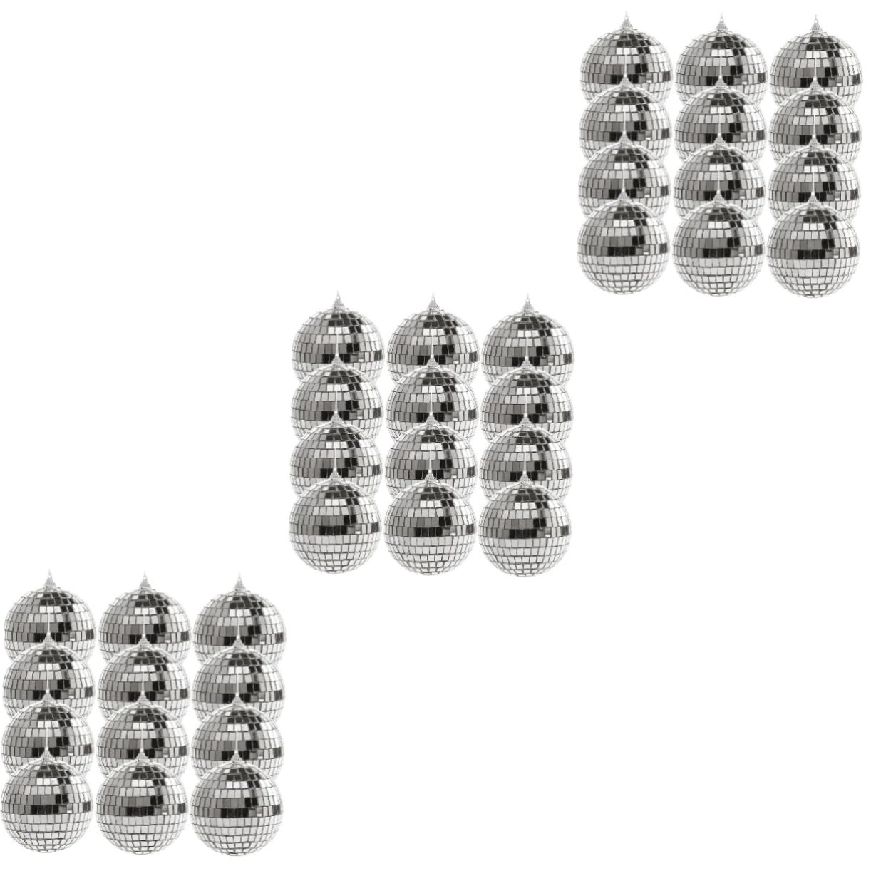 36 Pack Silver Disco Mirror Ball Ornaments - Reflective Christmas Tree Decorations, Mini Hanging Baubles for Holiday Party, Xmas Tree, Home & Wedding Decor