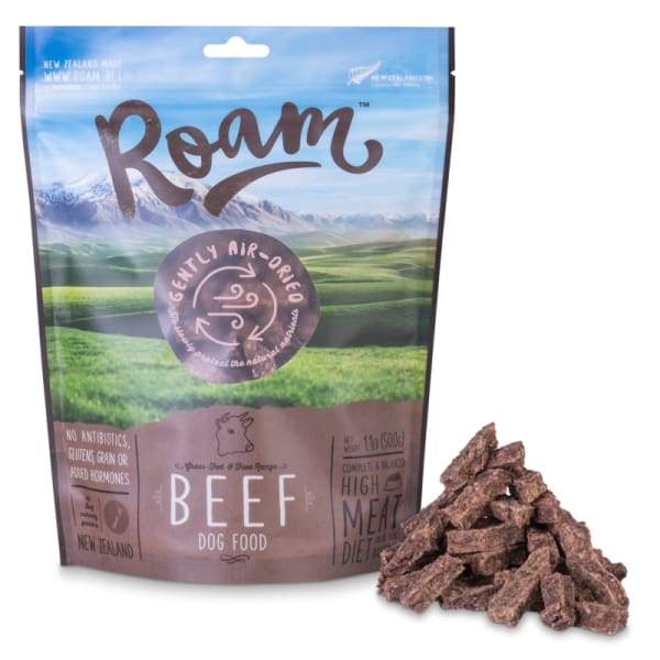 Premium Roam Beef Air-Dried Dog Food - Grain-Free, High-Protein, All-Natural Nutrition for Dogs - Perfect for Training, Travel & Outdoor Adventures