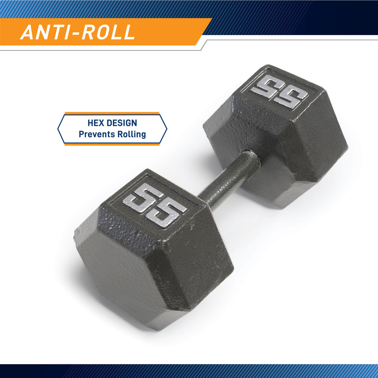 Marcy 55lb Hex Dumbbell Set - Premium Cast Iron Weight for Strength Training & Home Gym Workouts | Perfect for CrossFit, Bodybuilding & Fitness Routines