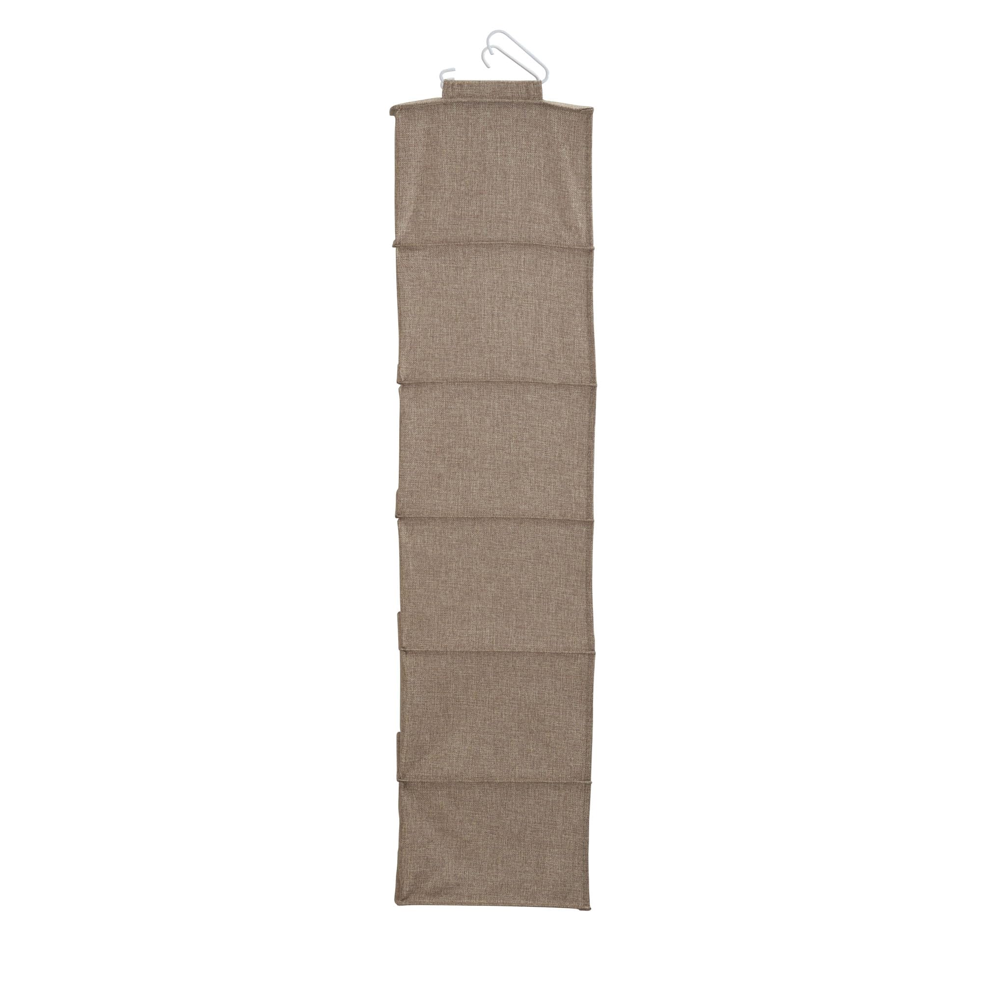 6-Shelf Hanging Closet Organizer with Hooks - Space Saving Storage for Bedroom, Bathroom & Laundry Room - Perfect for Organizing Clothes, Shoes & Household Essentials