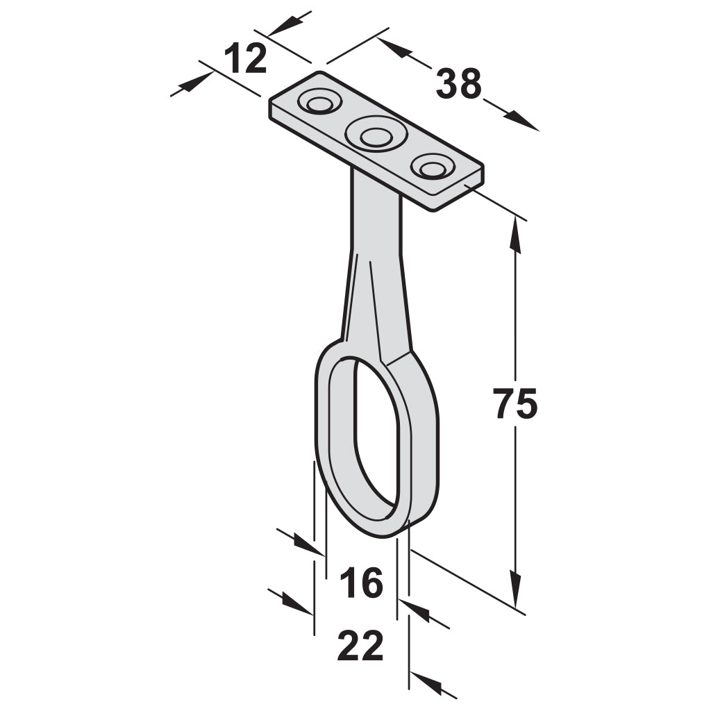 Heavy Duty Oval Wardrobe Rail Support Bracket - Durable Metal Closet Rod Holder for Hanging Clothes - Perfect for Bedroom, Walk-in Closet, and Storage Organization