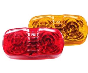 Amber LED Double Bulls Eye Clearance Marker Light - VSM1255AX - Perfect for Truck, Trailer & Emergency Vehicle Safety Lighting