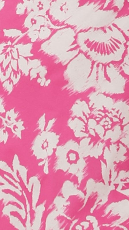 Margie Midi Dress - Fuchsia & White Floral Print Summer Dress for Women | Perfect for Beach Vacations, Garden Parties & Date Nights