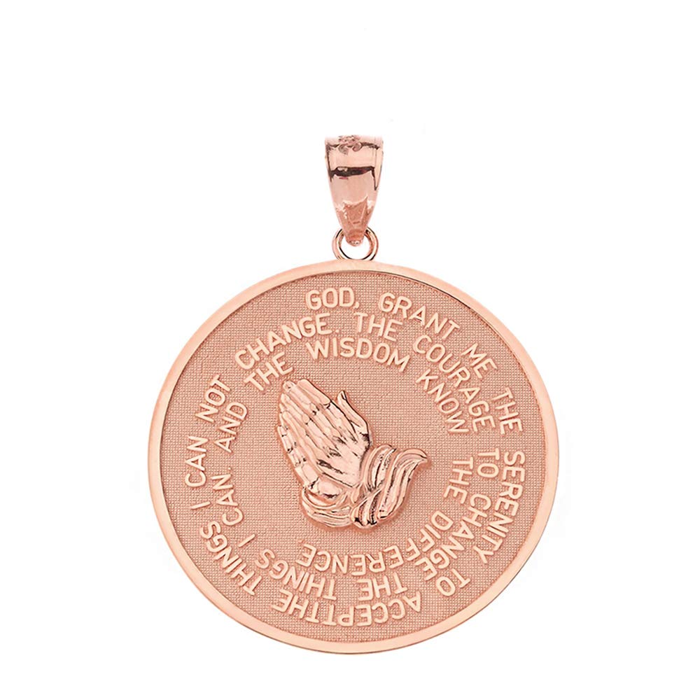 Engraved Serenity Prayer Necklace with Praying Hands & Lord's Prayer Medal - Religious Jewelry for Women & Men - Perfect for Church, Daily Wear & Spiritual Gifts