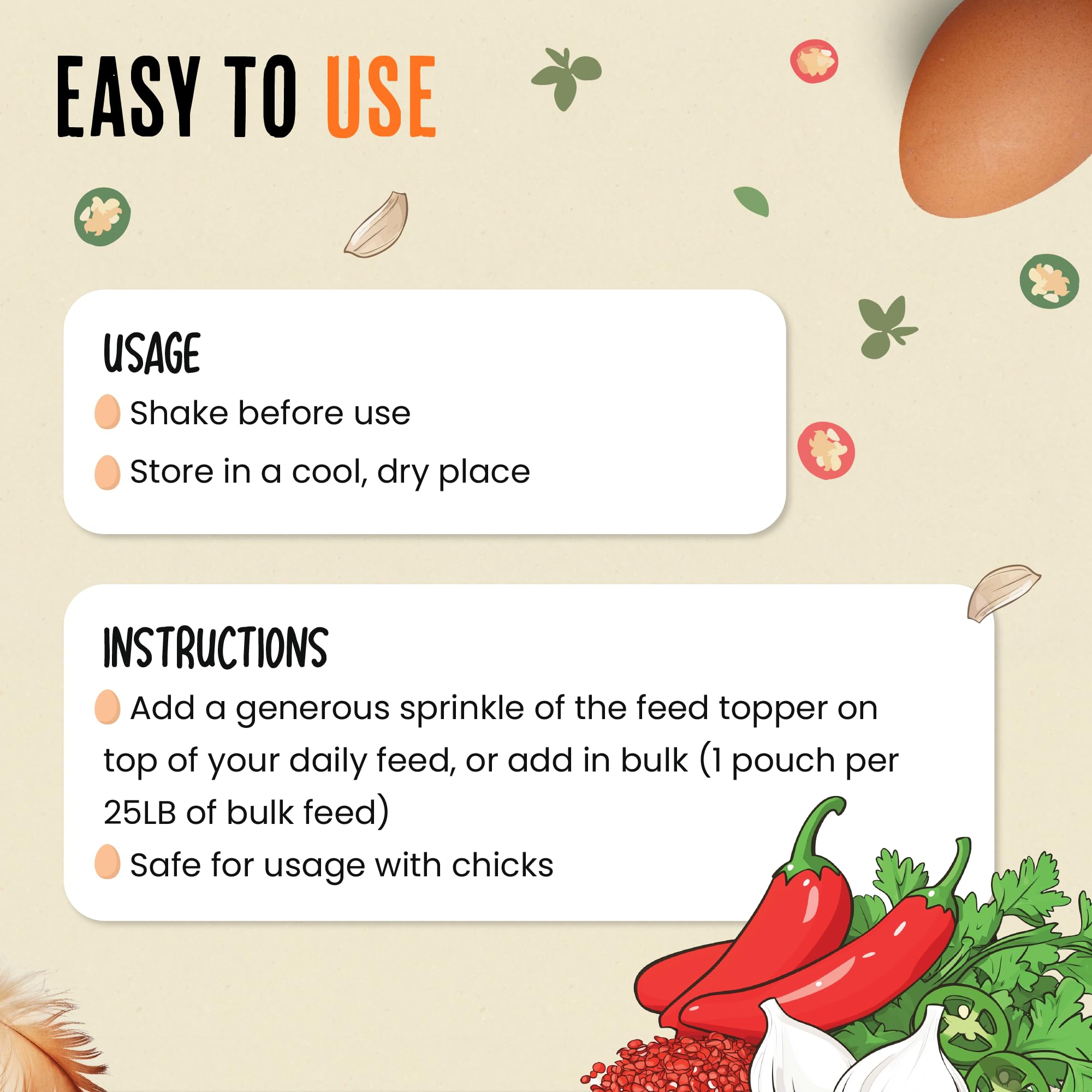 Premium All-Natural Chicken Feed Toppers for Laying Hens - 8oz | USA-Made Immunity & Digestion Booster | Healthy Chicken Treats & Coop Accessories | Perfect for Enhancing Egg Production & Flock Health