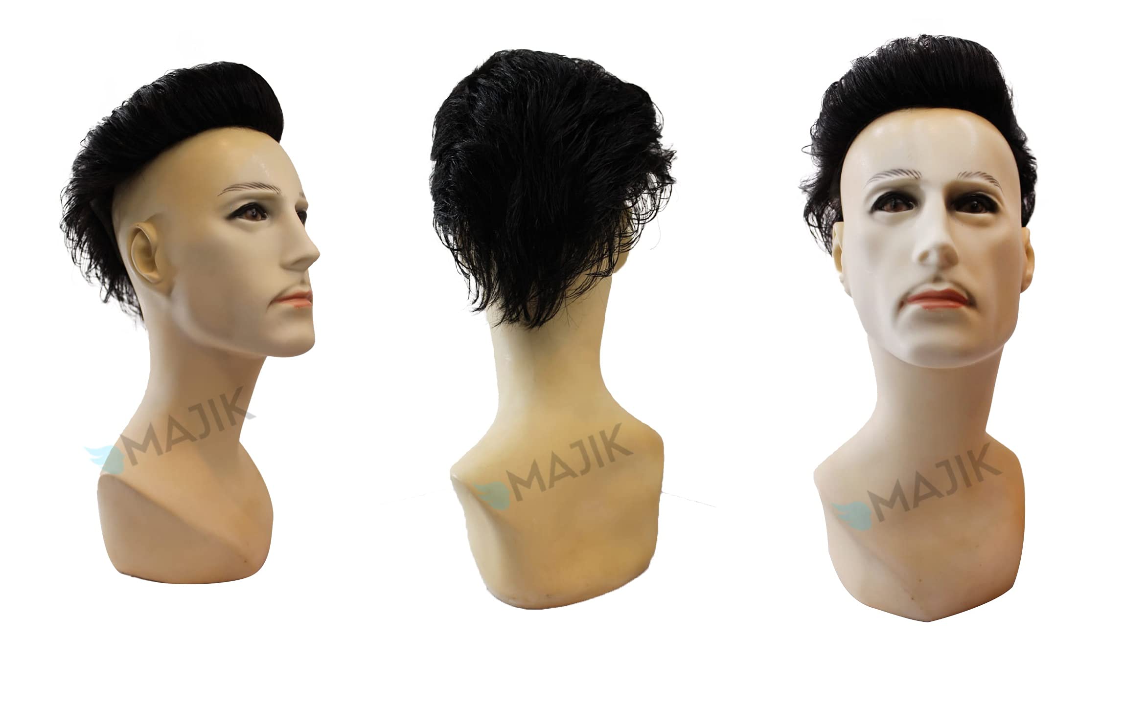 Majik Human Hair Wig Patch Toupee for Men - Dark Brown 9x7 - Works with Clips, Glue or Tape | Natural Looking Hair Replacement for Thinning Hair & Bald Spots | Perfect for Daily Wear, Special Occasions & Confidence Boost