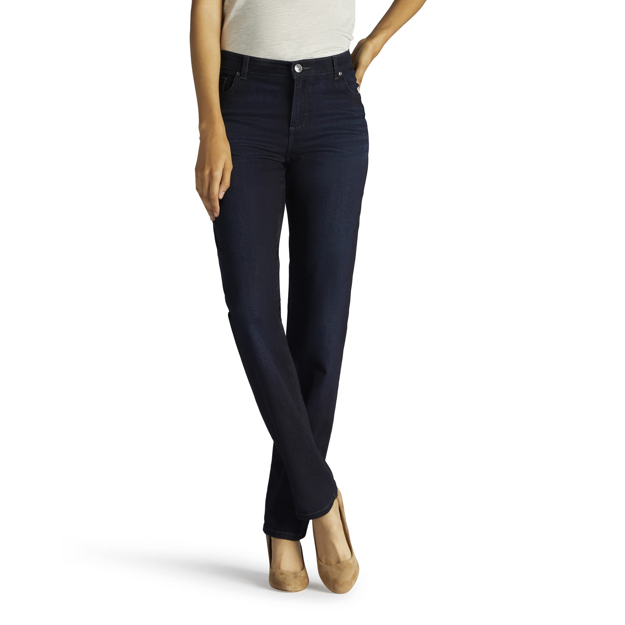 Lee Women's Relaxed Fit Straight Leg Jean - Comfortable Stretch Denim Pants for Casual Wear & Everyday Outfits | Perfect for Work, Weekend & Travel