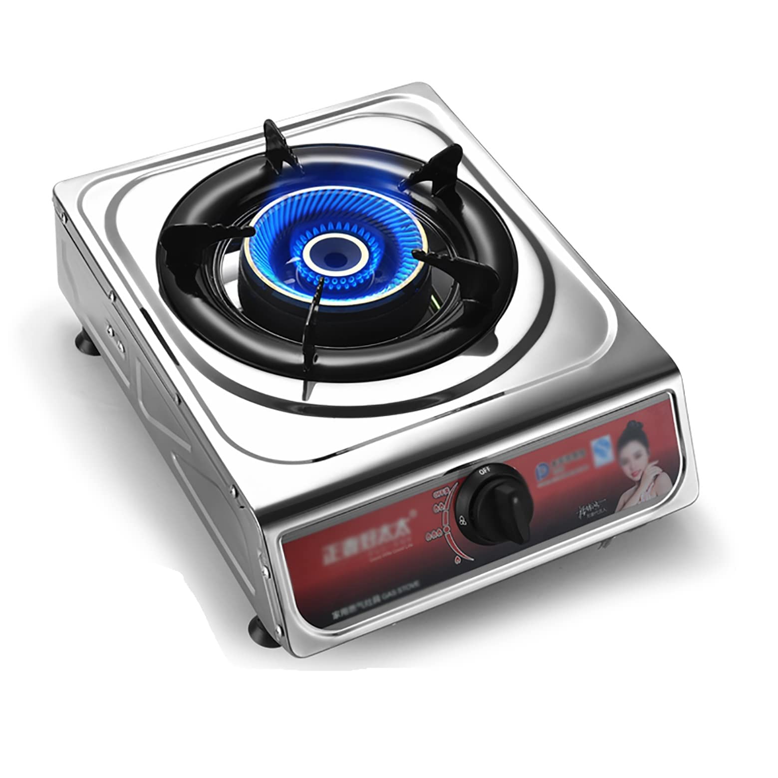 Stainless Steel Portable Gas Stove - Table Top Camping Cooker for Outdoor Cooking, Fishing, Picnics & RV Trips - Rotary Knob Control (Color: C, Size: NG) | Perfect for Backpacking, Tailgating & Emergency Preparedness
