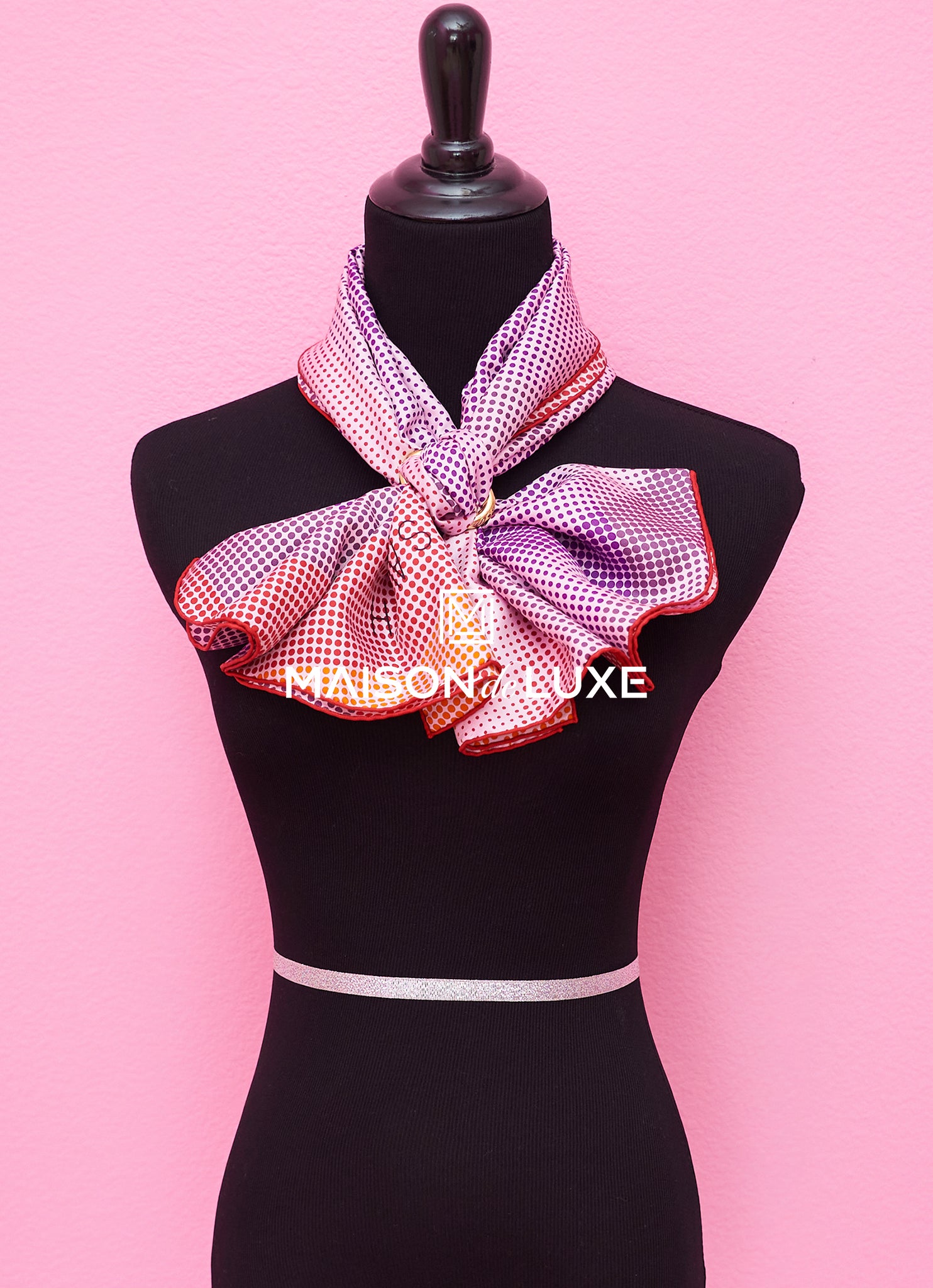 Hermes Le Saut H Red Twill Silk Scarf 90cm - Luxury Fashion Accessory for Women, Perfect for Gifts & Special Occasions
