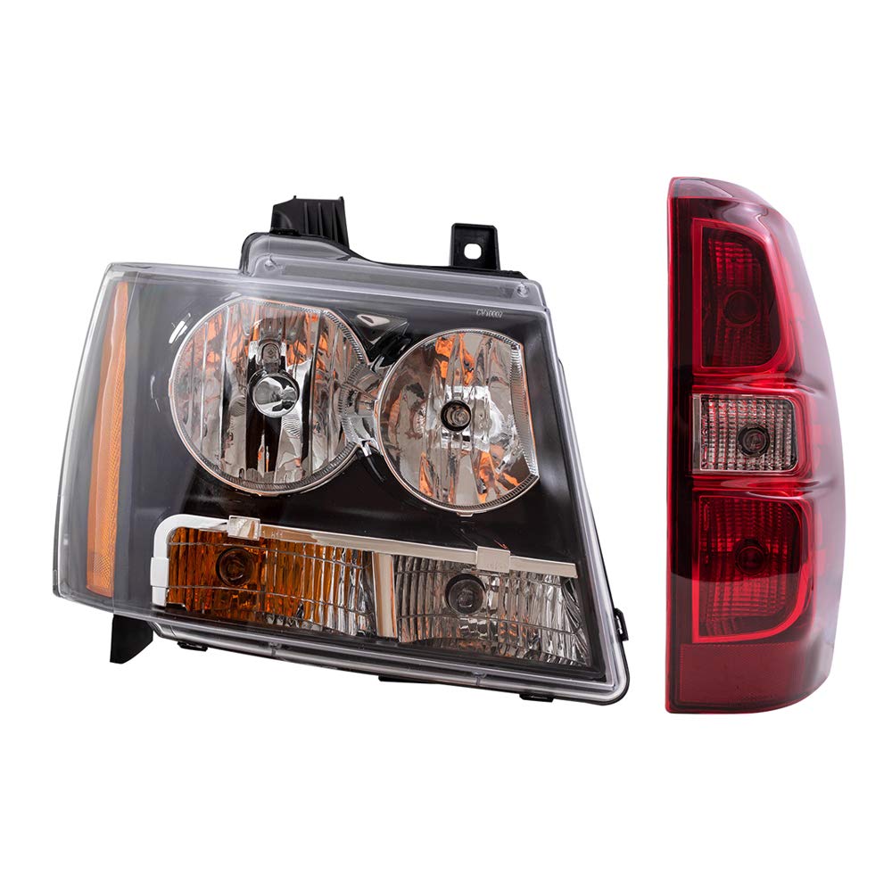 Brock Replacement Headlights and Tail Lights Compatible with 2007-2013 Chevy Avalanche Pickup Truck - High Performance LED Lighting for Night Driving & Off-Road Adventures