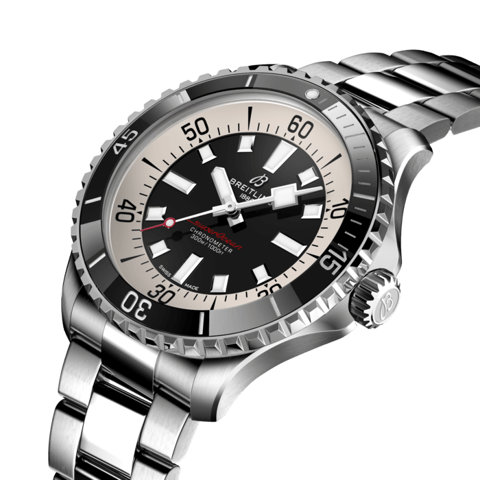 Breitling Superocean Automatic 44mm Stainless Steel Men's Diving Watch - Luxury Waterproof Chronometer for Professional Divers & Water Sports Enthusiasts
