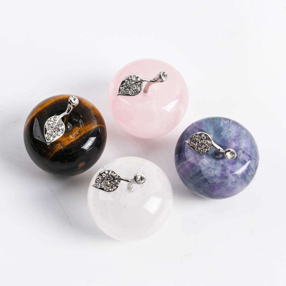 Healing Crystal Apple Figurine - Natural Gemstone Decor for Home & Gifts