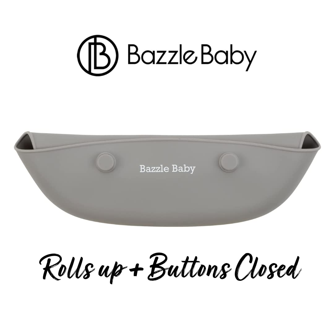 Bazzle Baby Silicone Bibs with Food Catcher - Waterproof 2-Pack for Travel & Storage - Ideal for Messy Eaters