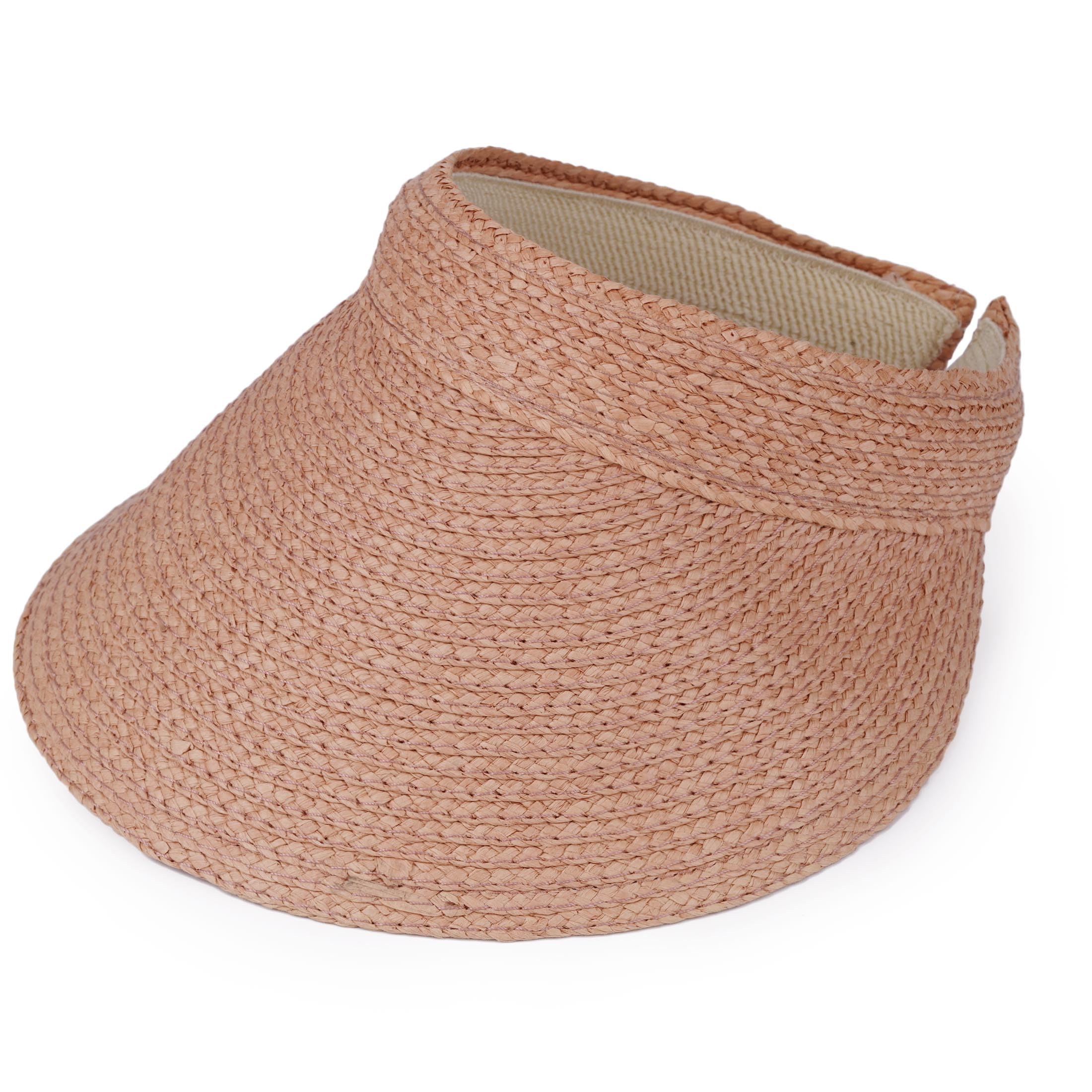 Croogo Wide Brim Straw Sun Visor Hat for Women - Breathable Open Top Summer Beach Cap for Golf, Tennis, Travel & Outdoor Activities | UV Protection Handmade Straw Hat for Sun Shade and Style