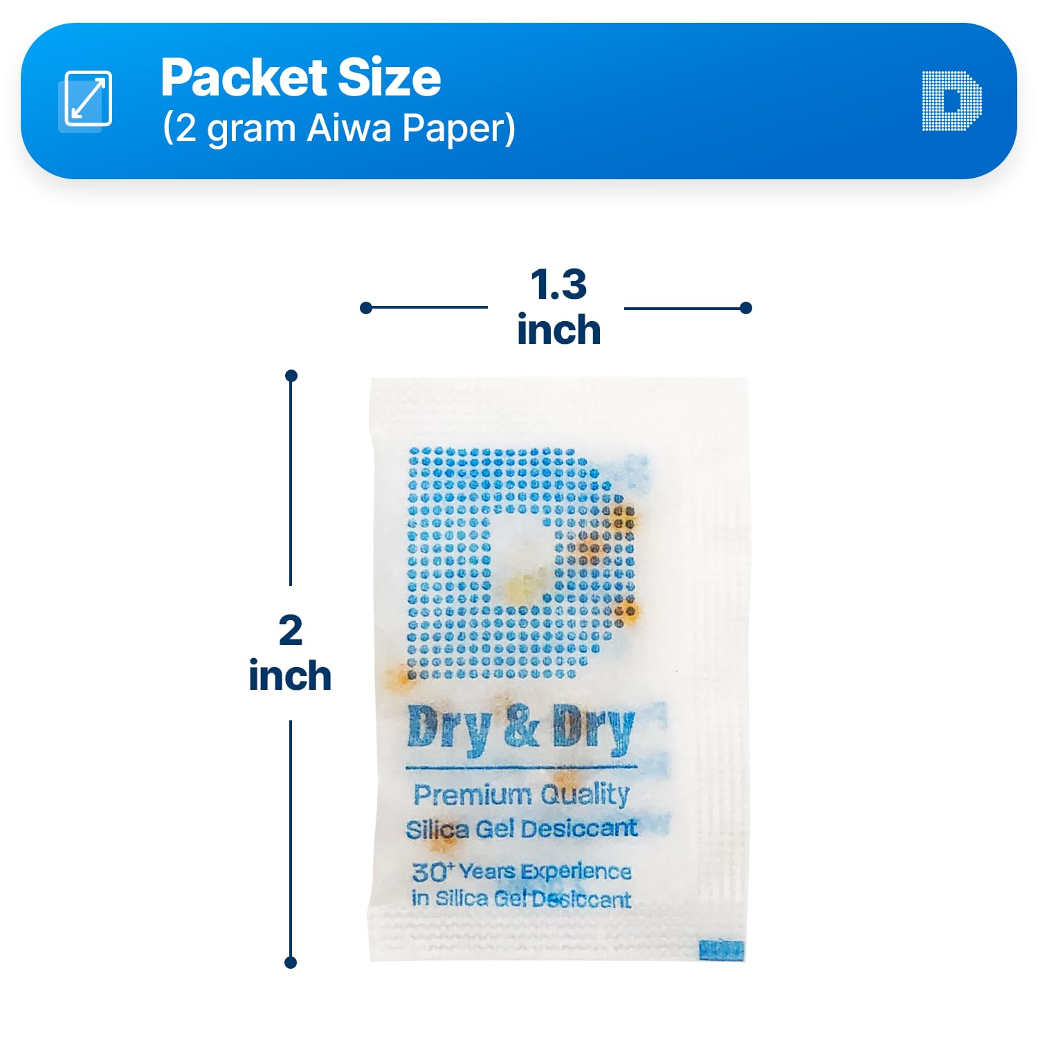 Dry & Dry 2 Gram [6000 Packets] Food Safe Orange Indicating Silica Gel Desiccant Packs - Moisture Absorber for Food Storage, Electronics, Documents & Closet Protection