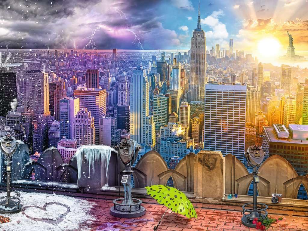 Ravensburger 1500-Piece Adult Puzzle - The Seasons in New York - Premium Jigsaw Puzzle for Adults - Perfect for Relaxation, Home Decor & Gift Giving (16008)