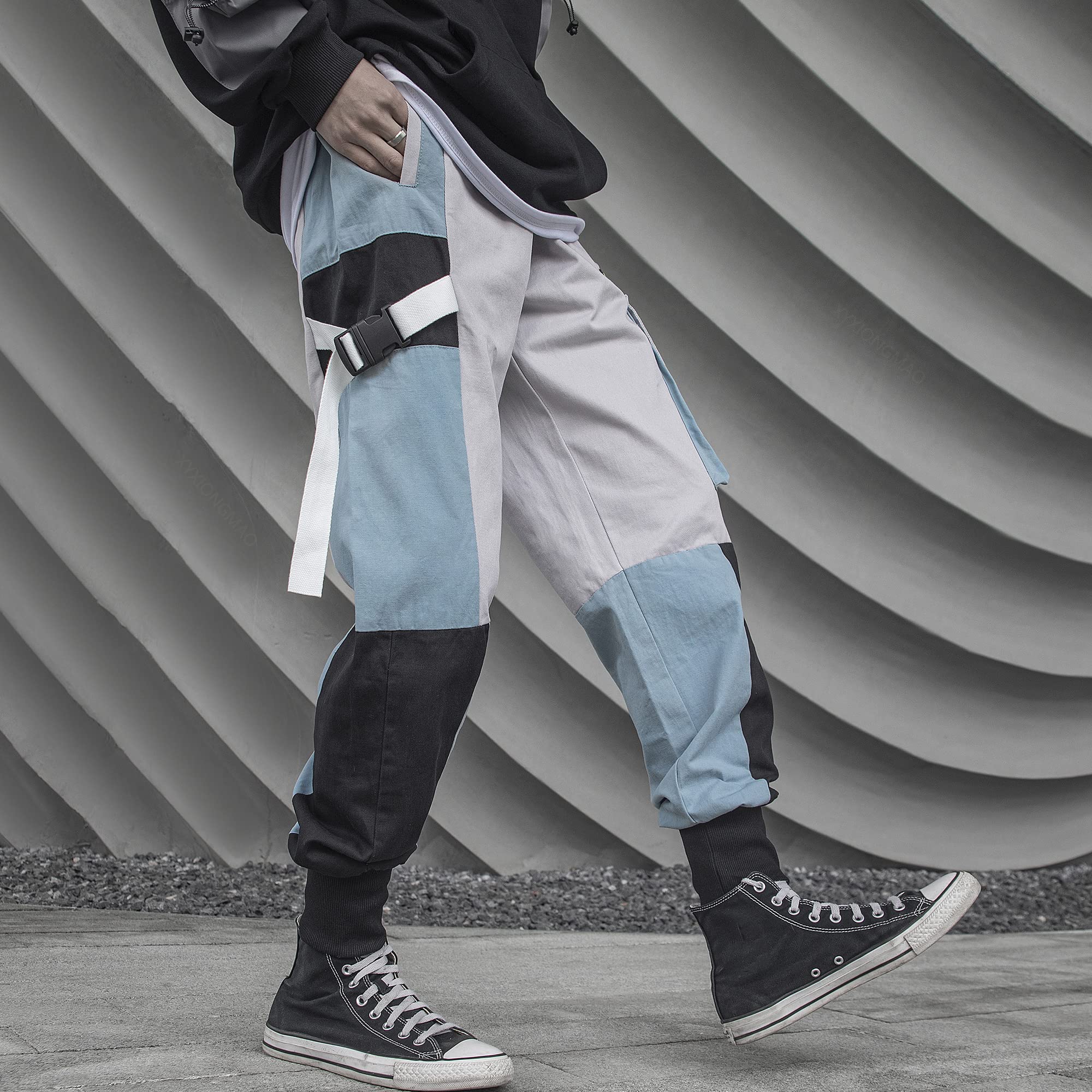 XYXIONGMAO Men's Cargo Joggers - Tactical Techwear Sweatpants with Functional Pockets | Hip Hop Streetwear & Punk Style | Perfect for Gym, Workout, and Urban Fashion