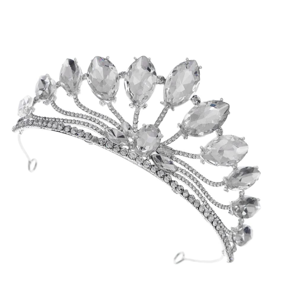 Elegant Marquise Rhinestone Crown for Women - 18th Birthday Tiara, Prom, Wedding & Special Occasions | Alloy Retro Headpiece for Girls & Teens