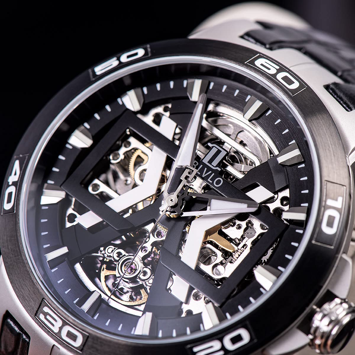 Men's Automatic Skeleton Dial Watch - Waterproof Leather Strap Sports Watch for Men | Perfect for Business, Casual & Outdoor Activities