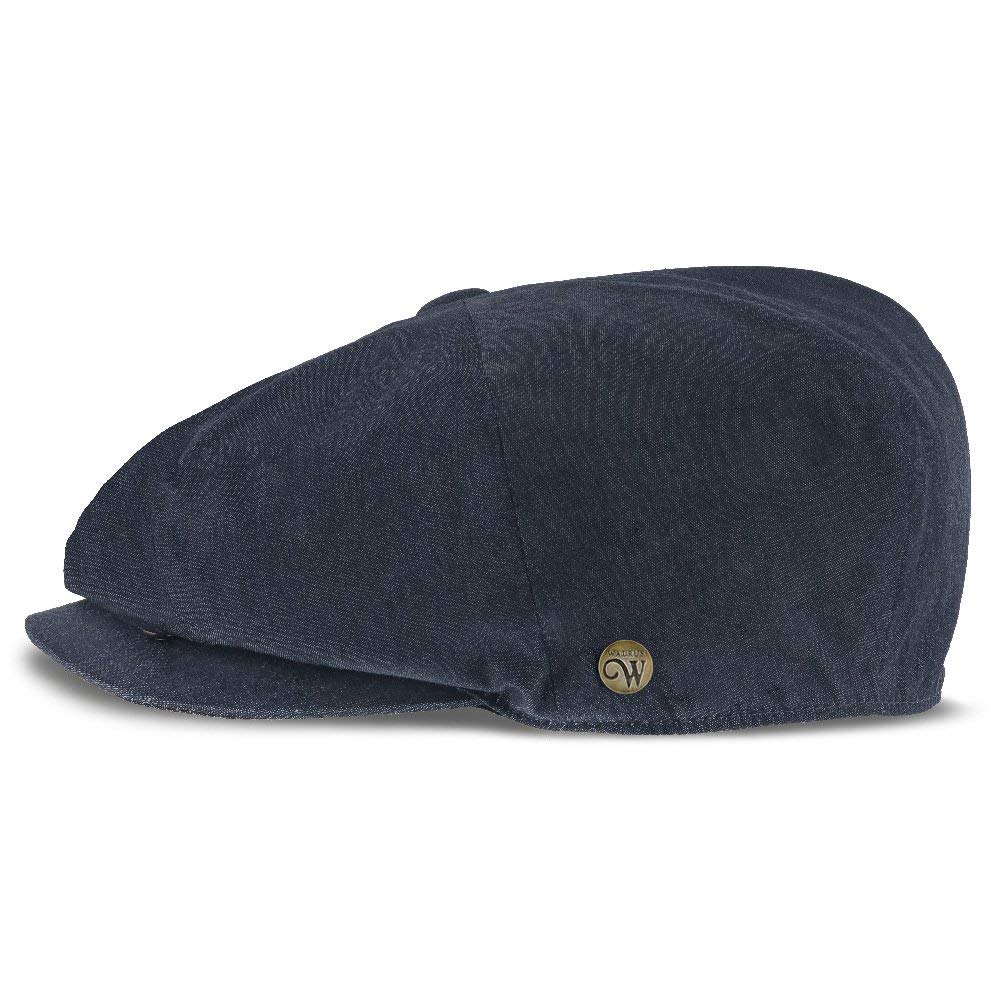 Navy Cotton Newsboy Cap - Denim 8-Panel Hat for Men & Women