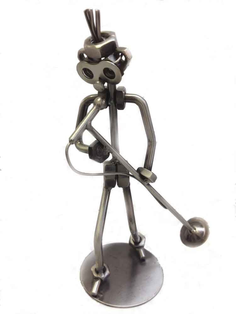 Handcrafted Metal Sculpture of a Singer - Unique Home Decor & Gift Idea for Music Lovers - Perfect for Living Room, Office, or Studio Decor