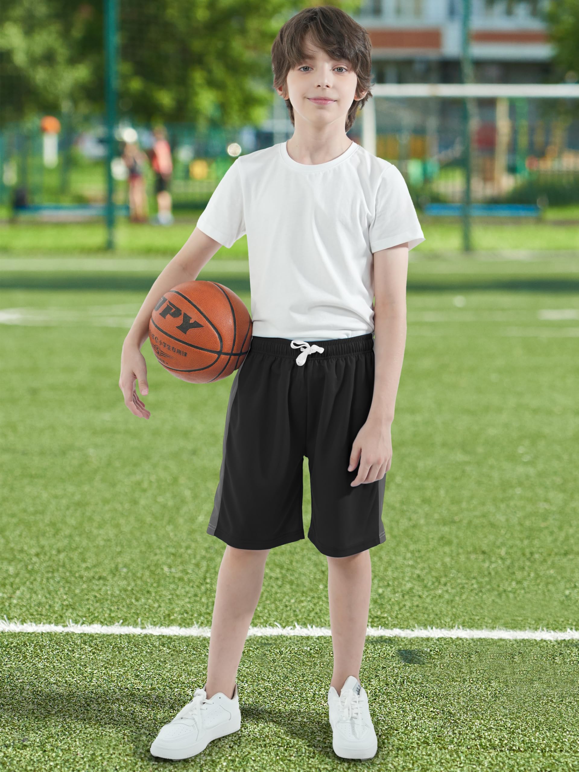 Resinta 5 Pack Boys Athletic Shorts - Youth Basketball Performance Shorts for Kids, Quick Dry Active Gym & Soccer Shorts - Perfect for Sports, Training & Outdoor Activities