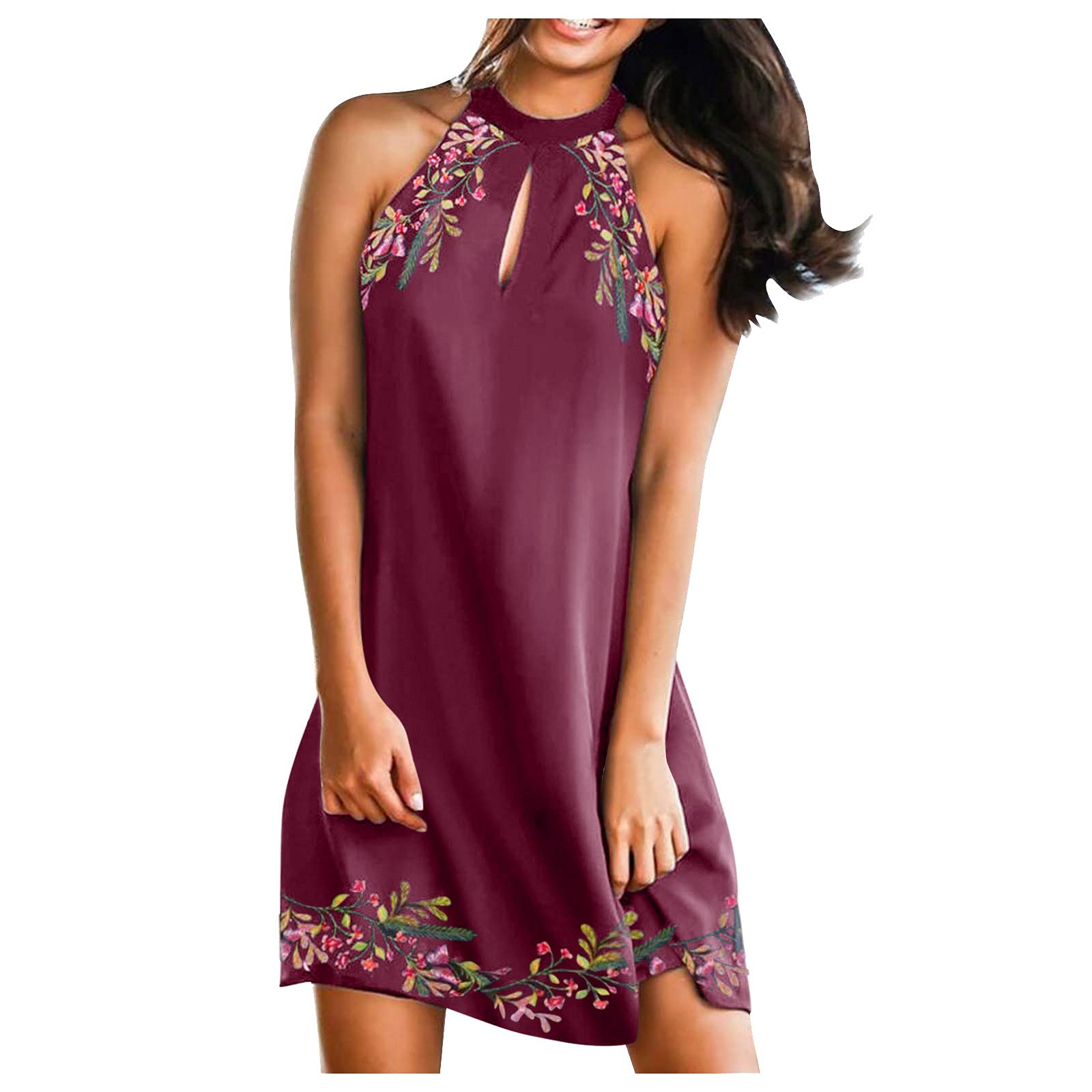 Women's Casual Short Sleeve Plaid Print Dress - Round Neck Sling Dovetail Summer Fashion Dress for Ladies | Perfect for Beach Outings, Picnics, and Daily Wear