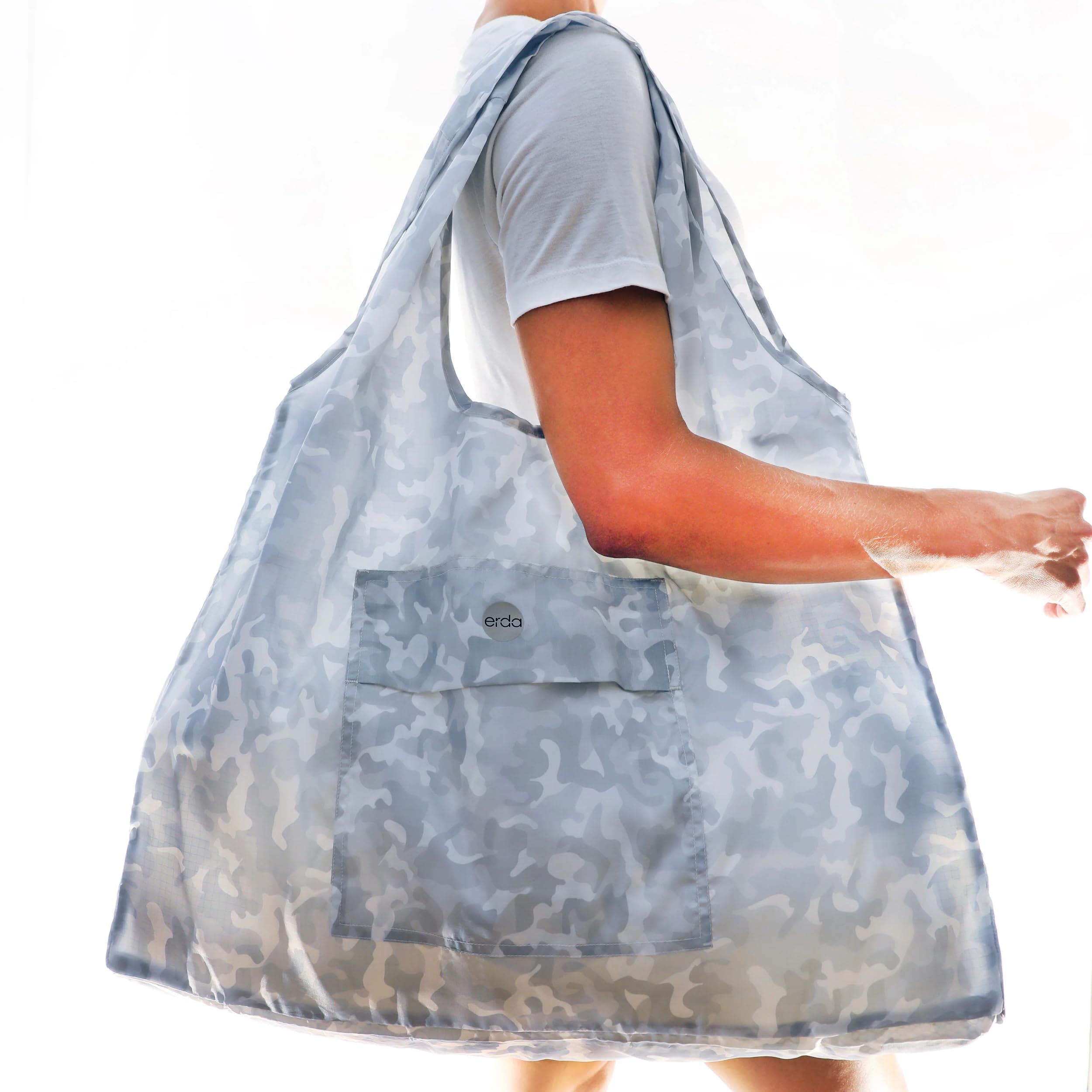 Eco-Friendly Sand-Free Travel Beach Bag - Made from Recycled Water Bottles, Arctic Camo Design | Perfect for Beach Trips, Poolside Lounging & Outdoor Adventures