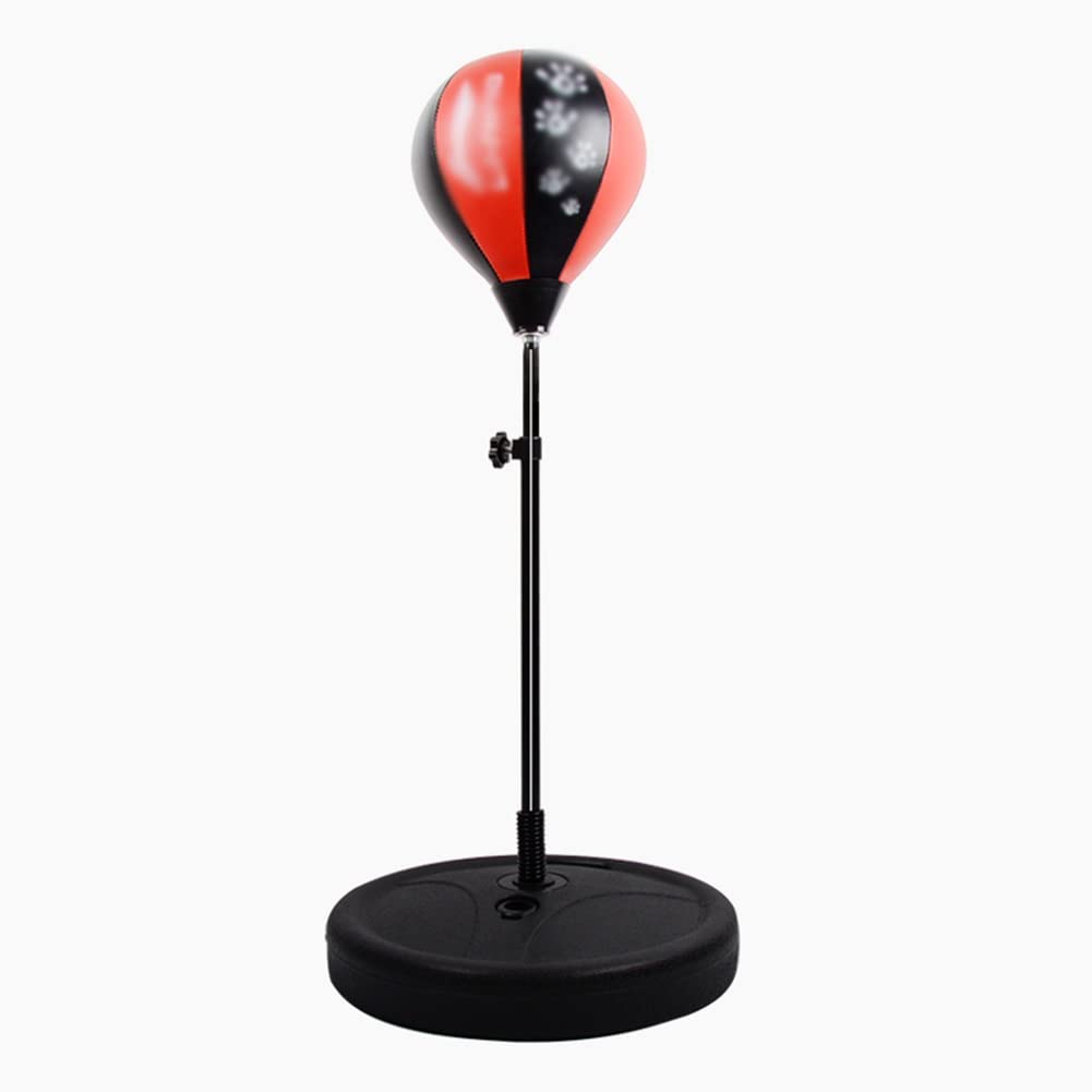 GYMEIJYG Adjustable Height Vertical Punching Bag Set with Stand - Speed Boxing Ball, Strike Bag & Fillable Base for Reflex Training - Black, 25x70cm - Perfect for Home Gym, Boxing Practice & Fitness Workouts