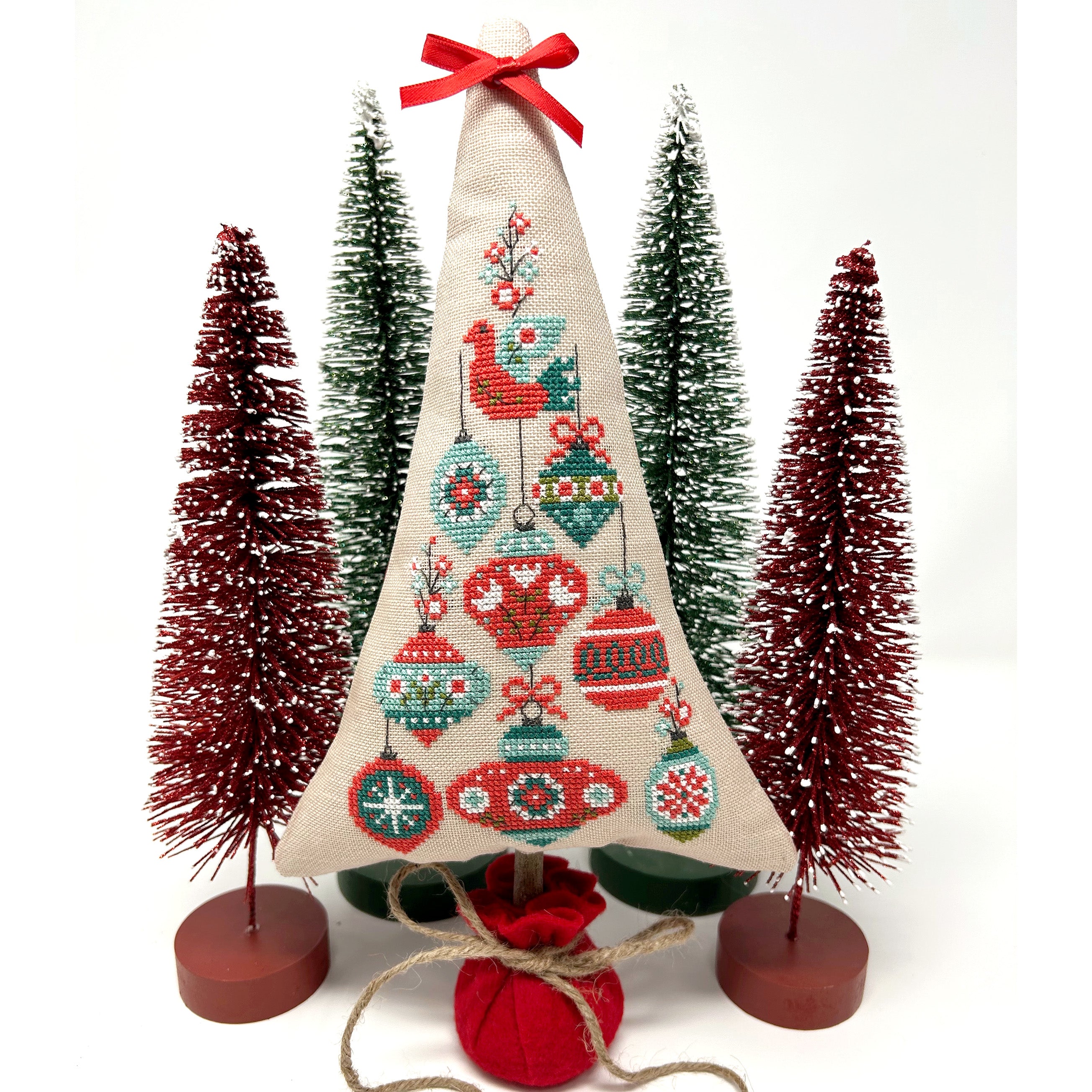 Nordic Ornament Tree Cross Stitch Pattern Kit - DIY Embroidery Design for Beginners & Experts - Perfect for Christmas Decor, Home Crafting & Gift Making