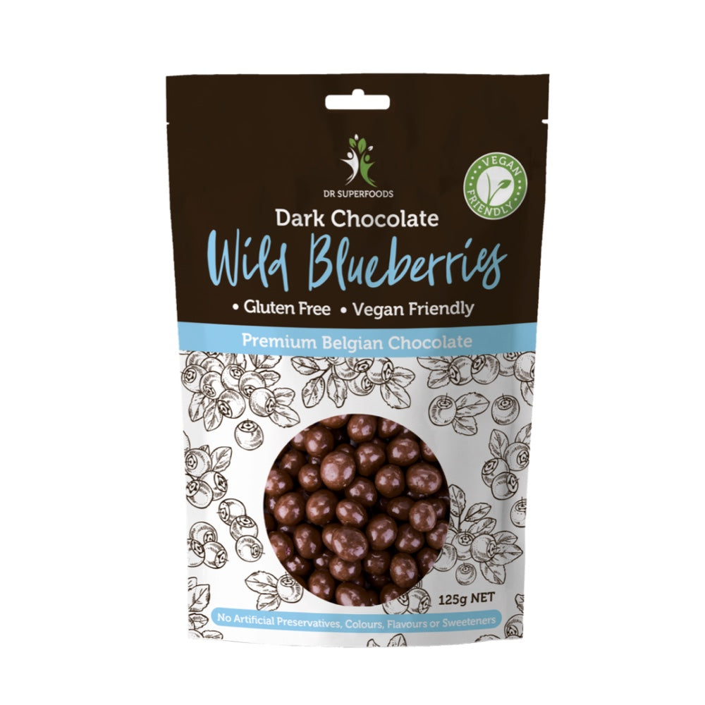 Organic Dark Chocolate Blueberry Bliss Superfood Snack - 125g | Antioxidant-Rich Healthy Treat for Energy Boosting, Gifts & On-the-Go Nutrition