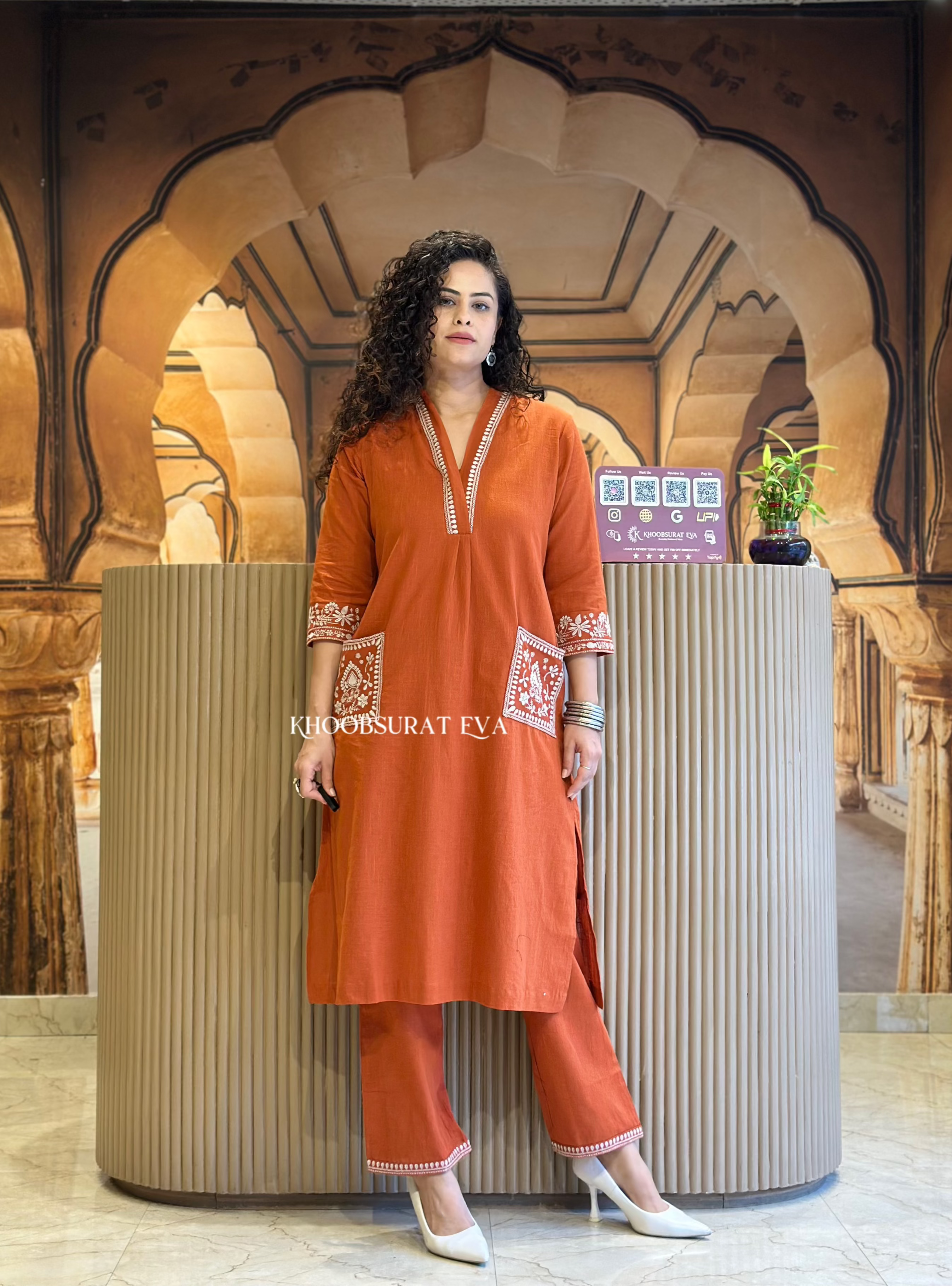 Stylish Rust Kurta Set for Women | Traditional Indian Ethnic Wear | Perfect for Festivals, Weddings & Casual Outings