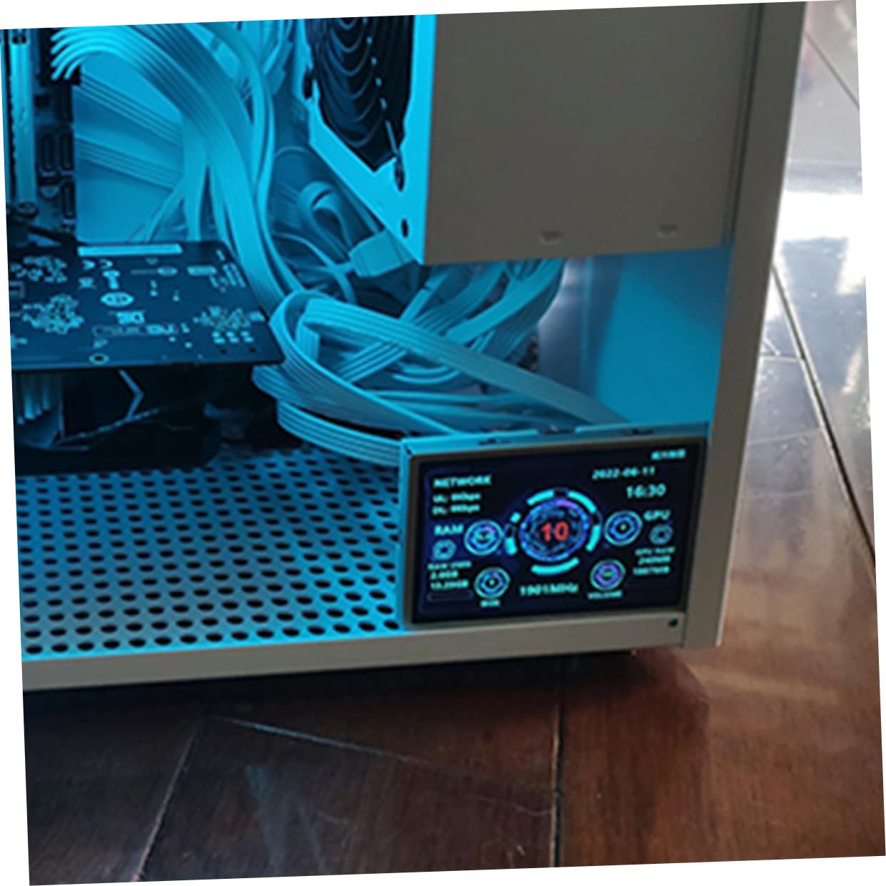 CAXUSD Mini Secondary Screen for PC - GPU/HDD/RAM Monitor with 360° Rotation - Perfect for Gaming & PC Builds