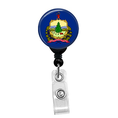 Black Badge Reel With Spring Pinch Clip